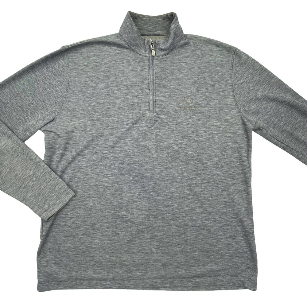 Johnnie-O Mens Blue 1/4 Zip Mock Neck Long Sleeve Pullover Sweatshirt Large